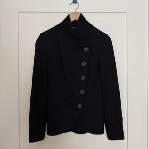 Bailey 44 Jacket Womens Sz S Black Asymmetrical Button Up Long Sleeves Stretch
